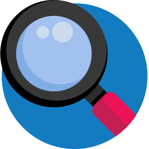 Illustration of a magnifying glass.